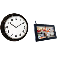 Wireless Wall Clock With LCD Spy hidden cameras